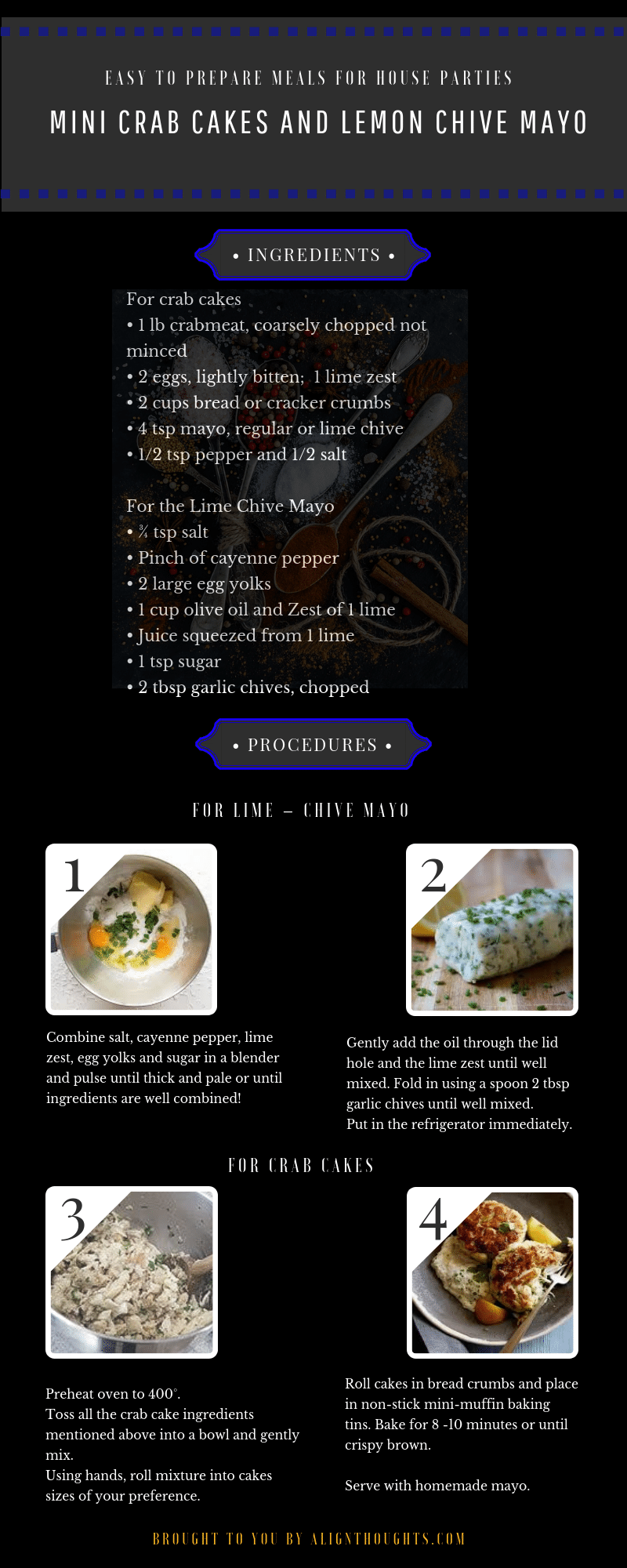How to make Mini crab cakes and Lemon chive Mayo
