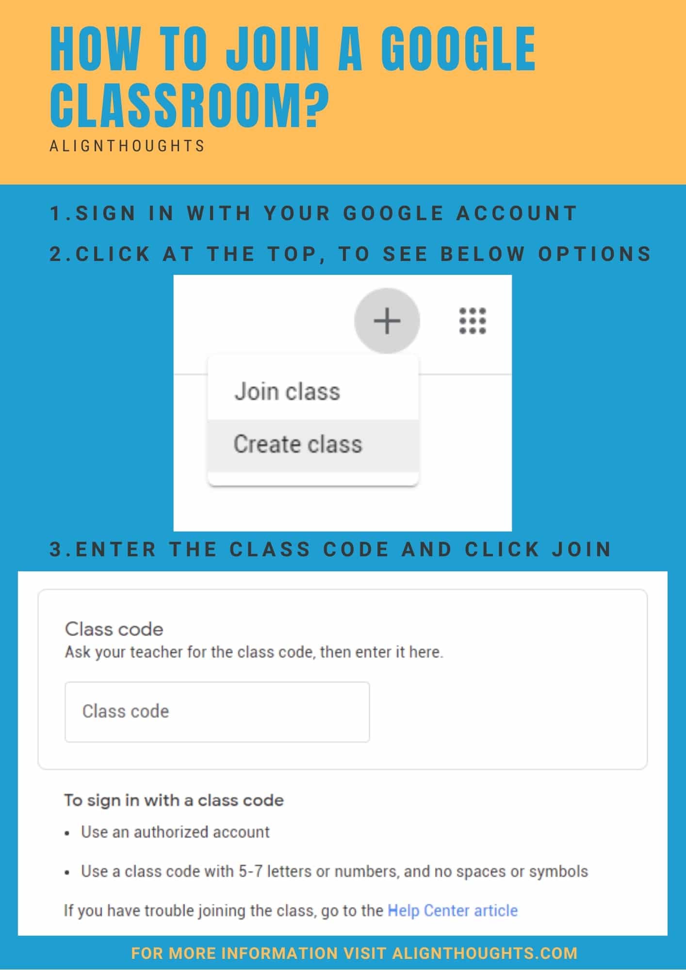 How do I join a Google classroom-poster-alignthoughts